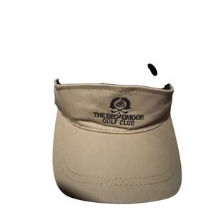The Broadmoor Golf Club Visor Legendary Headwear Tan Khaki Adjustable Sun Hat